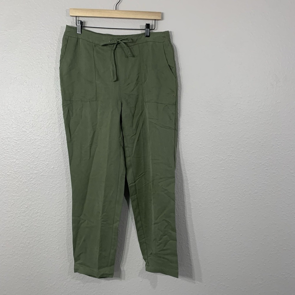 Chico's Women's Green Pull-On Drawstring Ankle Pants Modal Viscose Size‎ 1 (8)